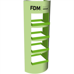 Parametric oval free standing display