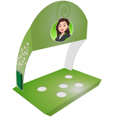 Parametric counter display with stage