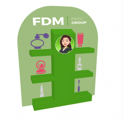 Parametric counter display with shelves