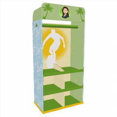 Free standing display with hanger